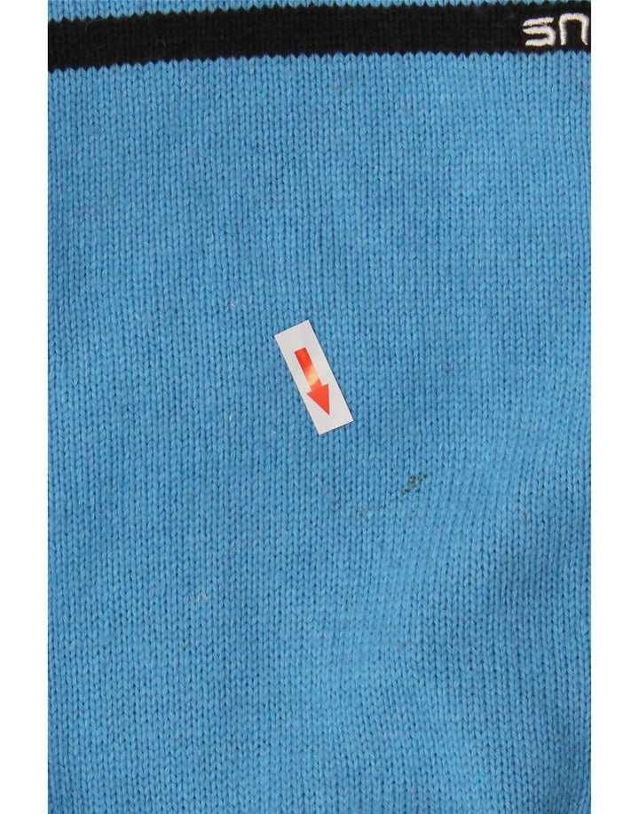 TCM Herren-Pullover mit Reißverschluss am Hals, groß, blaues Farbblock-Acryl