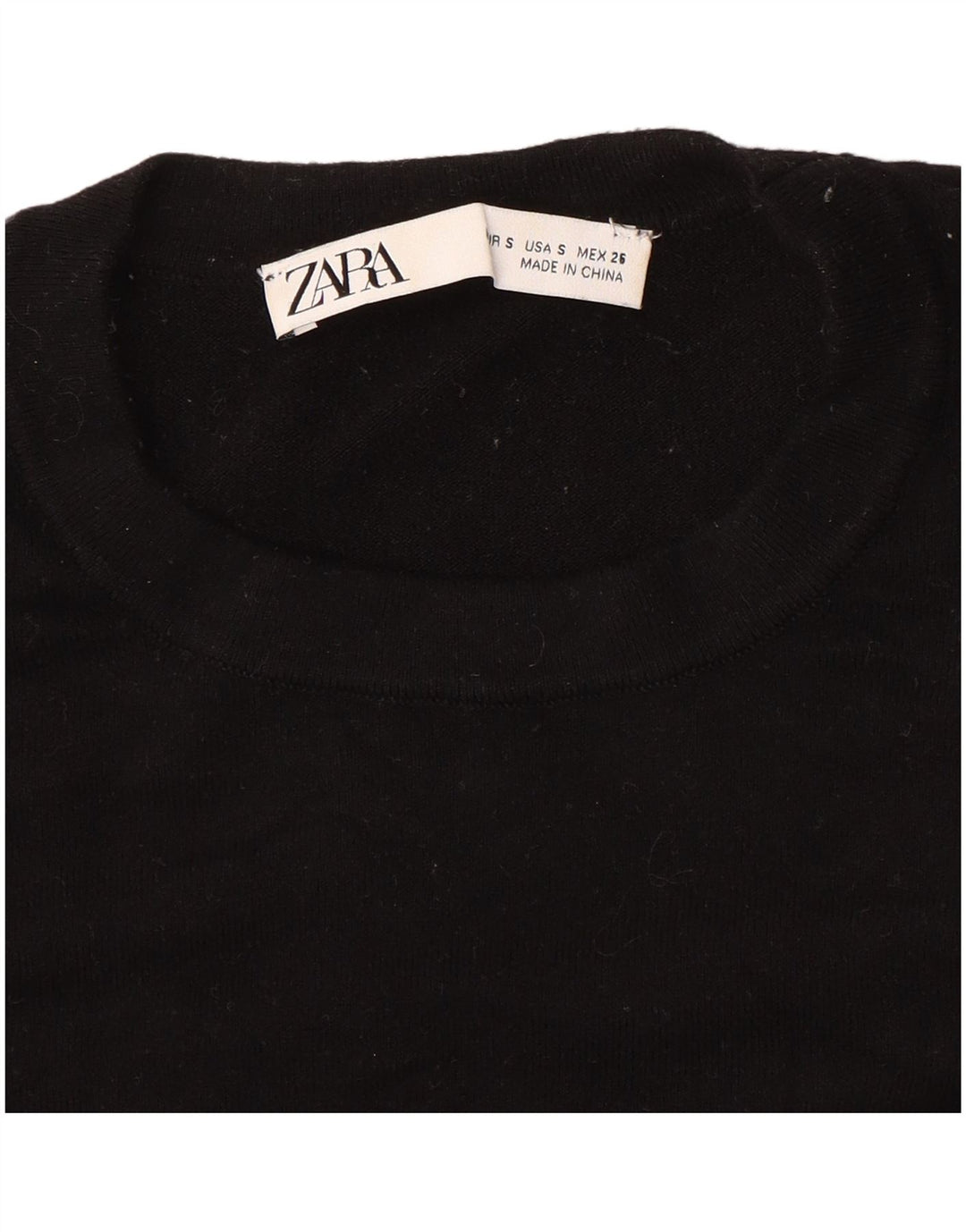 Zara Damen-Pullover mit Rundhalsausschnitt, Gr. 10, Größe S, Schwarz