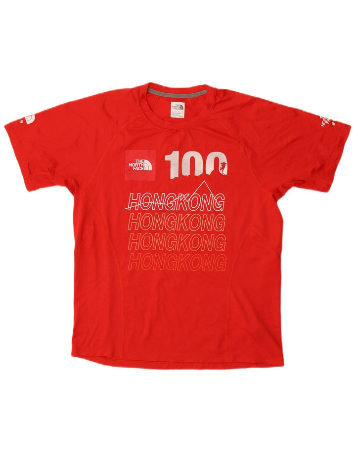 The North Face Herren Hong Kong Graphic T-Shirt Top Mittelrotes Polyester