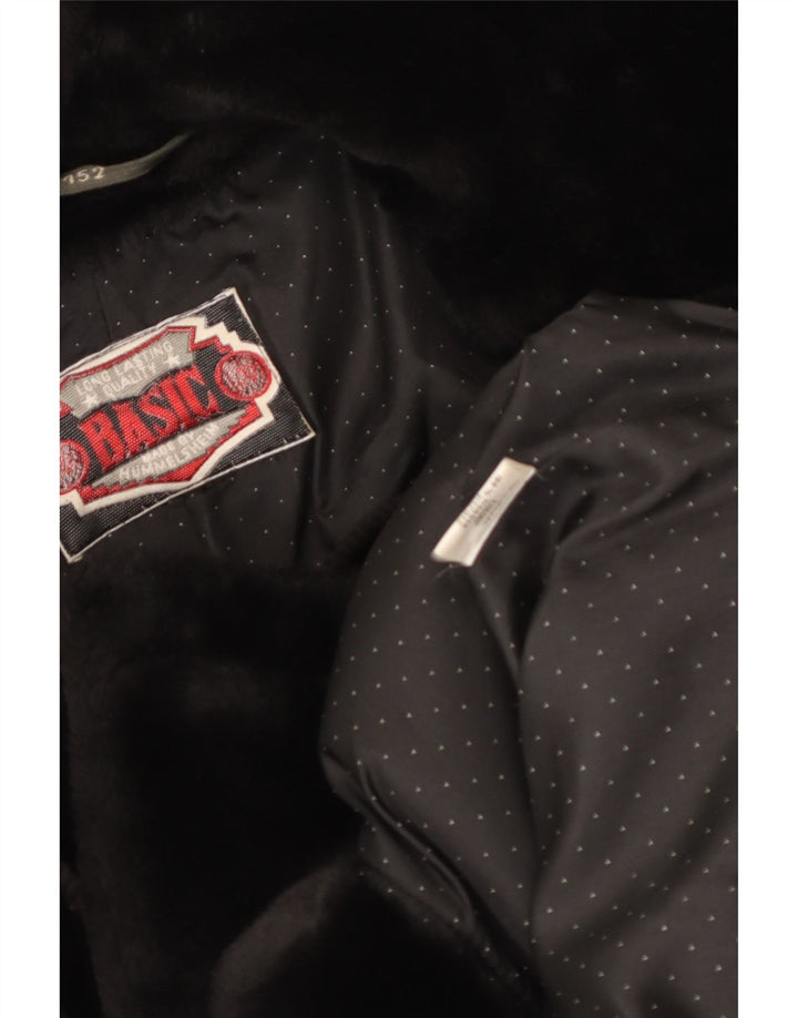 Basic Damen-Jacke aus Kunstpelz mit Kapuze, UK 16, Größe L, Schwarz, Modal