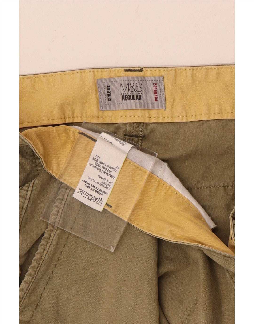 Marks & Spencer Herren-Cargoshorts mit normaler Passform, W36, Größe L, Khaki, Baumwolle