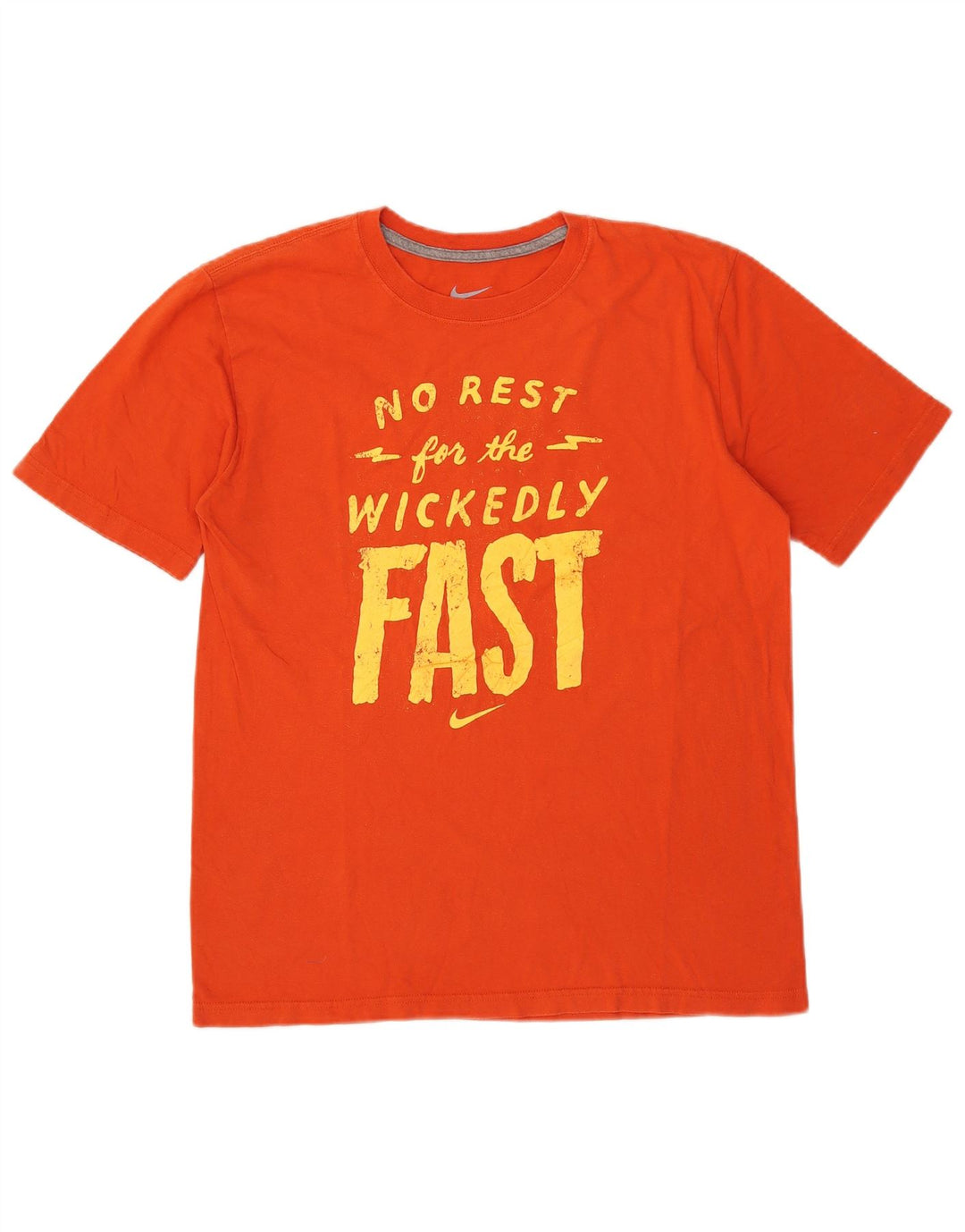Nike Herren-T-Shirt mit normaler Passform und Grafik, mittelorange Baumwolle