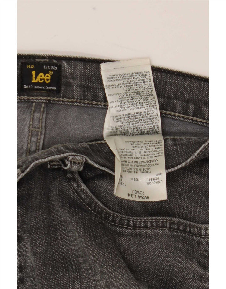 Lee Herren Powell Straight Jeans W34 L30 Graue Baumwolle