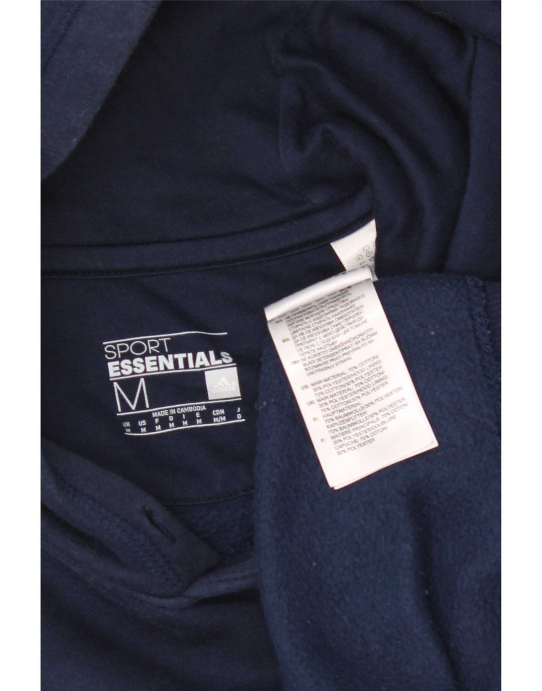Adidas Herren Kapuzenpullover aus Baumwolle in mittlerem Marineblau