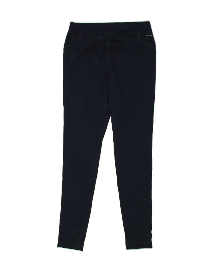 NIKE Womens Cowboy Cut Graphic Leggings UK 14 Large  Navy Blue Polyester Vintage Nike and Second-Hand Nike from Messina Hembry 
