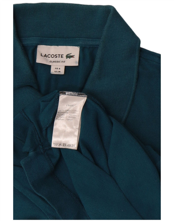 Lacoste Herren-Poloshirt mit klassischer Passform, Größe 4, mittelblaue Baumwolle