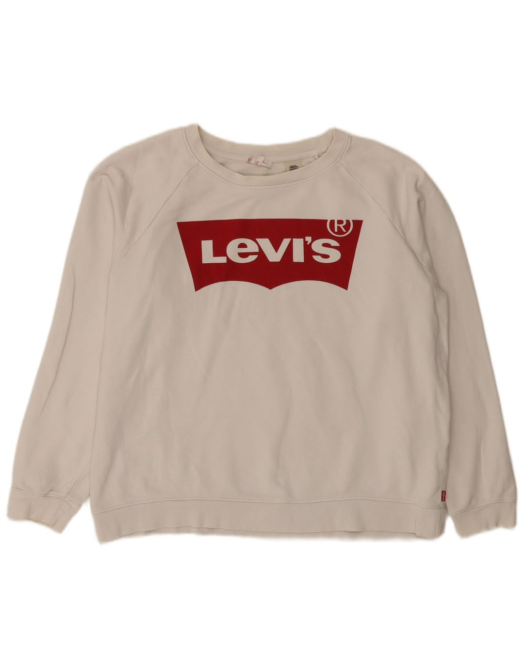 Levi's Damen-Sweatshirt mit Grafik-Übergröße, Größe UK 16, Größe L, weiße Baumwolle
