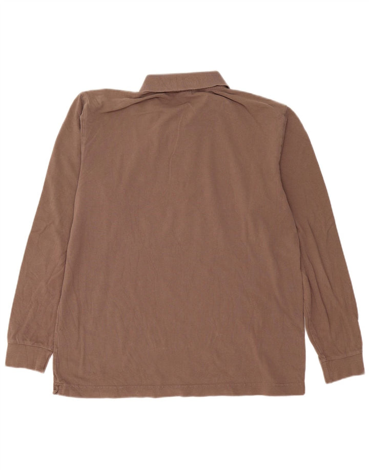 Kappa Herren Langarm-Poloshirt, große braune Baumwolle
