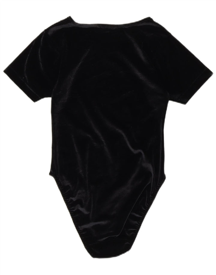 MICHELLE Damen-Body aus Samt, UK 14, Mittelschwarzes Paisley-Polyester