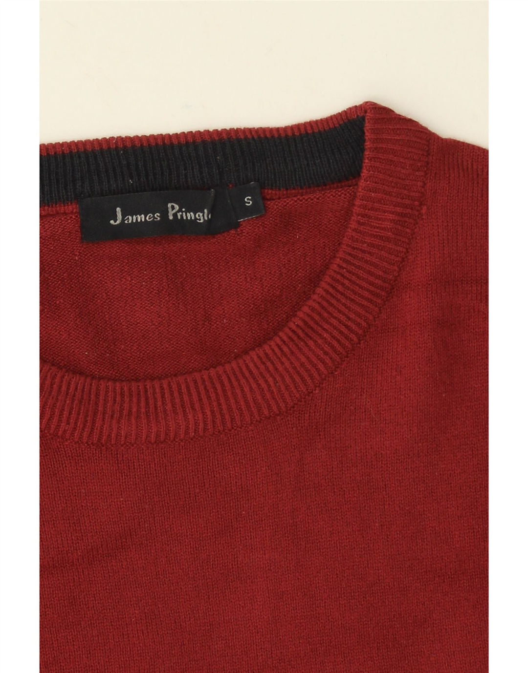 JAMES PRINGLE Herren-Pullover mit Rundhalsausschnitt, klein, rot, Acryl