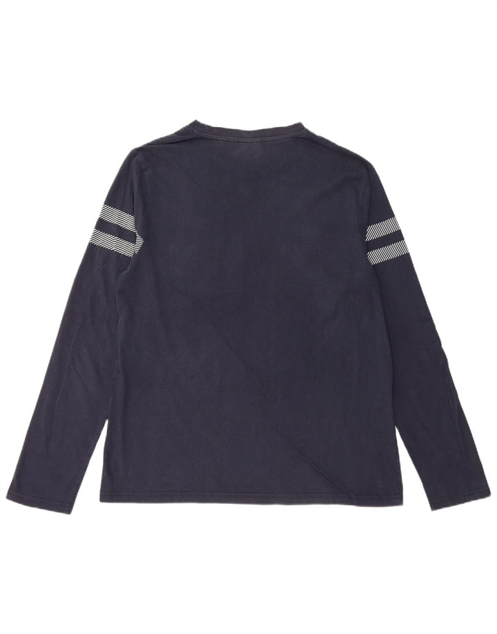 ELLESSE Damen-Oberteil, langärmlig, UK 44, Größe L, Marineblau, gestreift, Baumwolle