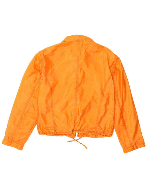 Stefanel Damen Bomberjacke UK 14 Medium Orange Polyamid