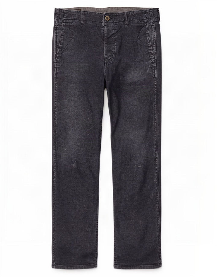 Marlboro Classics Herren Distressed Straight Jeans W36 L32 Marineblaue Baumwolle