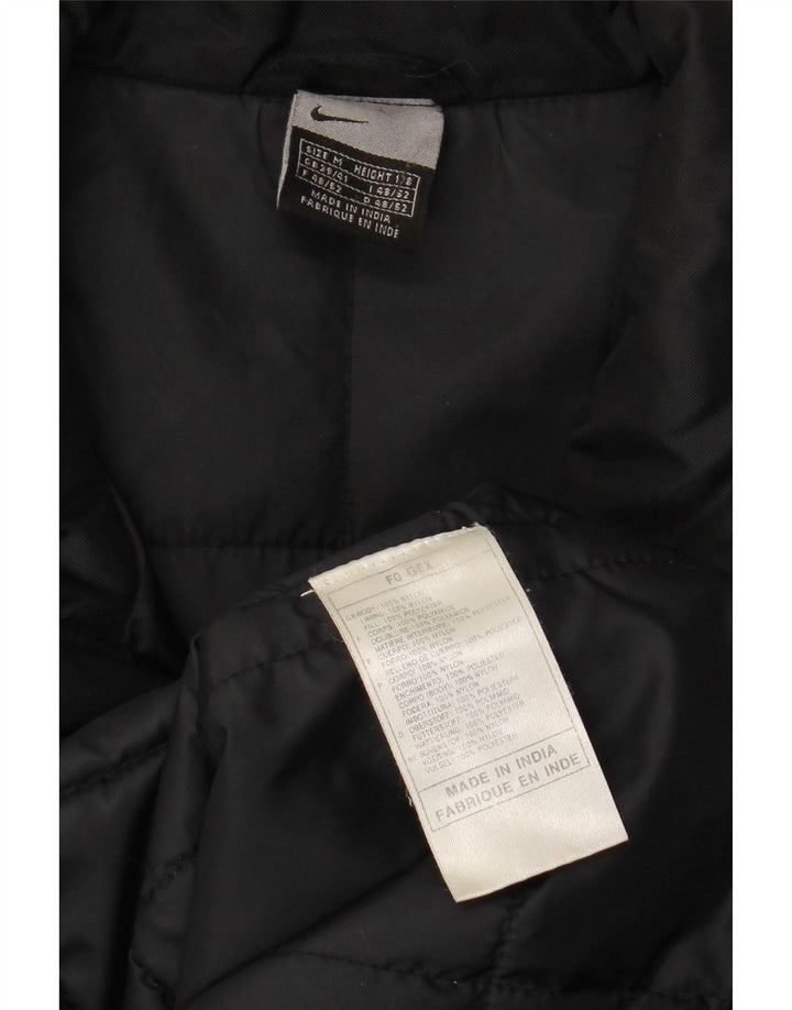 NIKE Herren Graphic Wattierte Jacke UK 39/41 Mittelschwarzes Nylon
