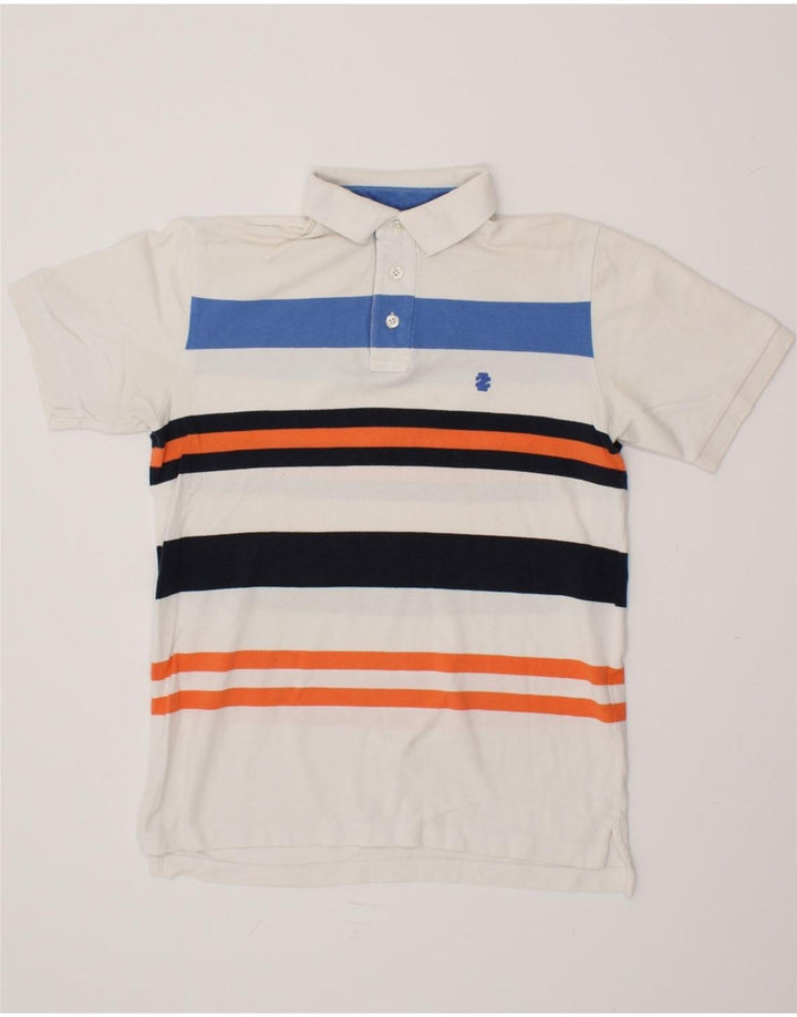 IZOD Mens Polo Shirt Small White Striped Vintage Izod and Second-Hand Izod from Messina Hembry 