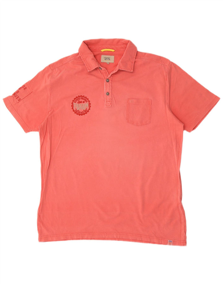 Camel Active Herren-Poloshirt mit Grafik, 2XL, Rosa