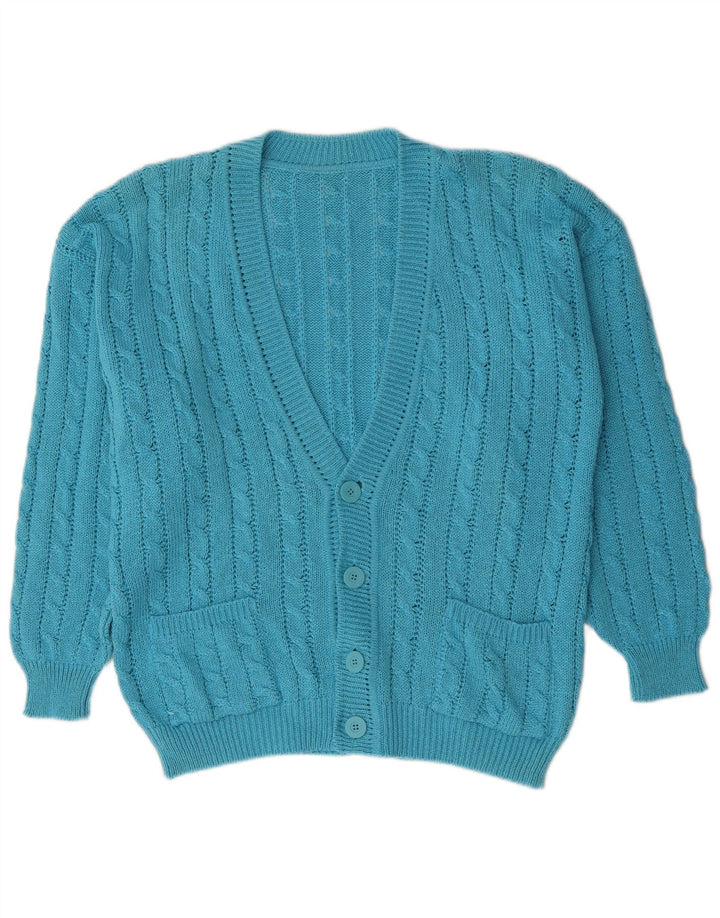 Vintage Herren Cardigan Pullover Groß Blau