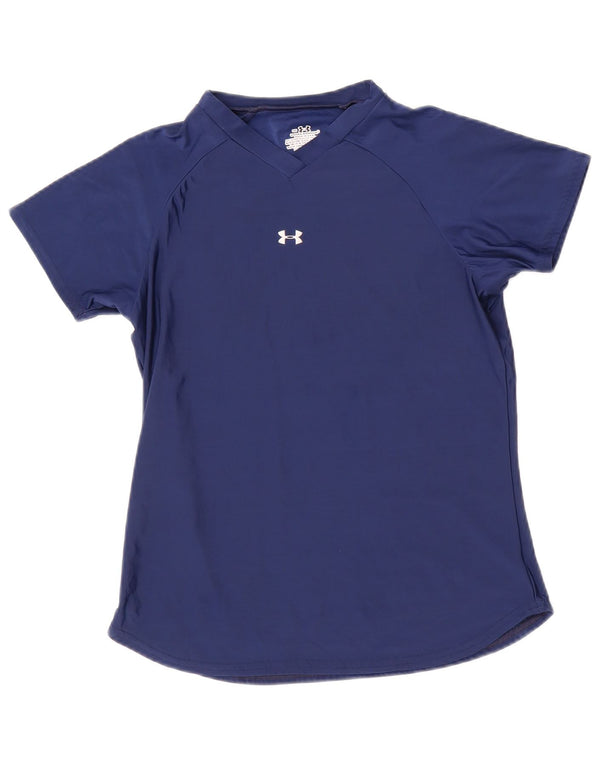 Under Armour Damen T-Shirt Top Small Marineblau Polyester