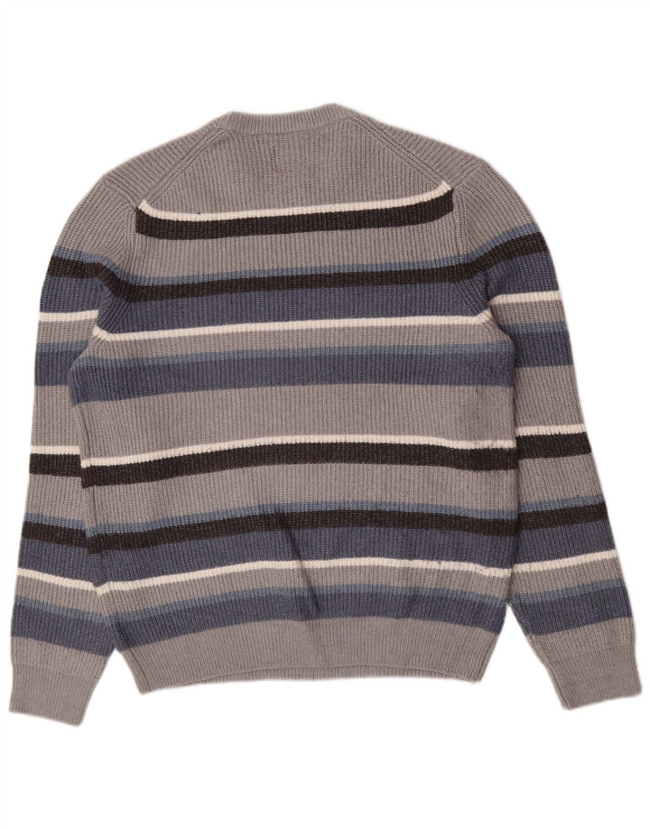 Marks & Spencer Herren-Pullover mit Rundhalsausschnitt, groß, mehrfarbig, gestreift