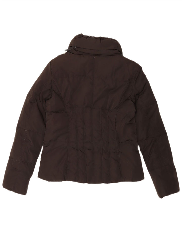 Zara Damen Wattierte Jacke UK 14 Medium Schwarz Polyester