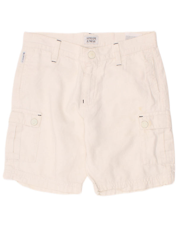 Armani Junior Boys Cargo Shorts 7-8 Jahre W24 Weiße Baumwolle