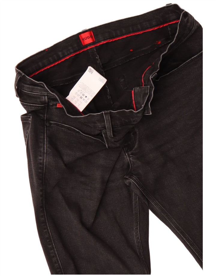 HUGO BOSS Herren Slim Jeans W34 L32 Schwarze Baumwolle