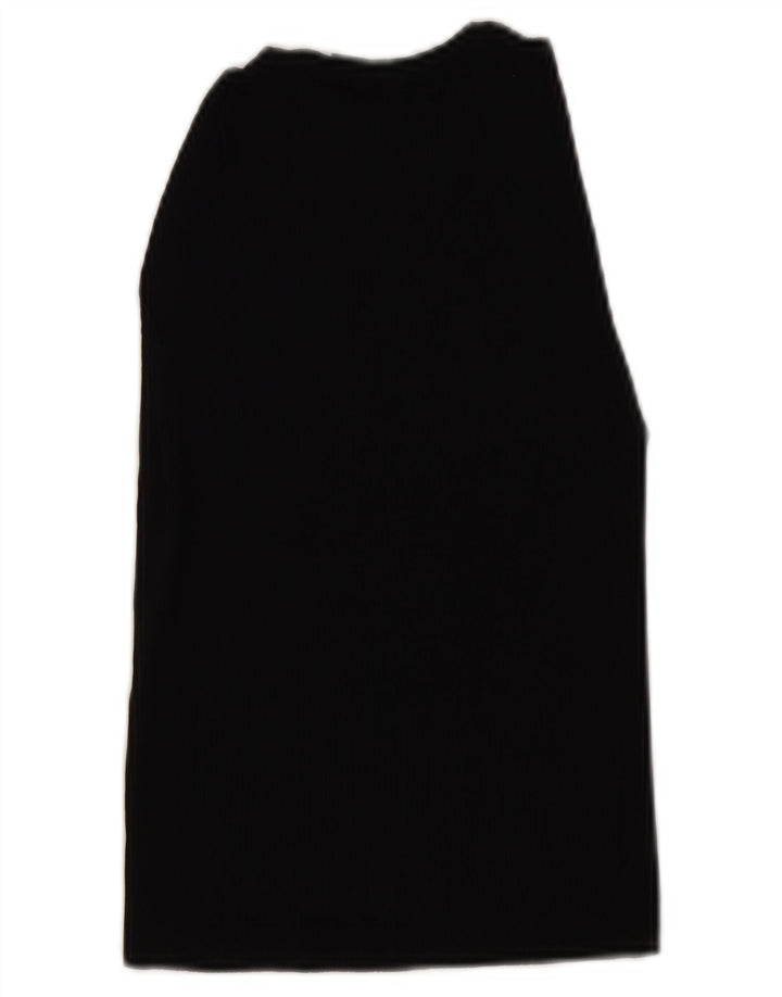 Zara Damen Crop Vest Top UK 12 Medium Schwarz