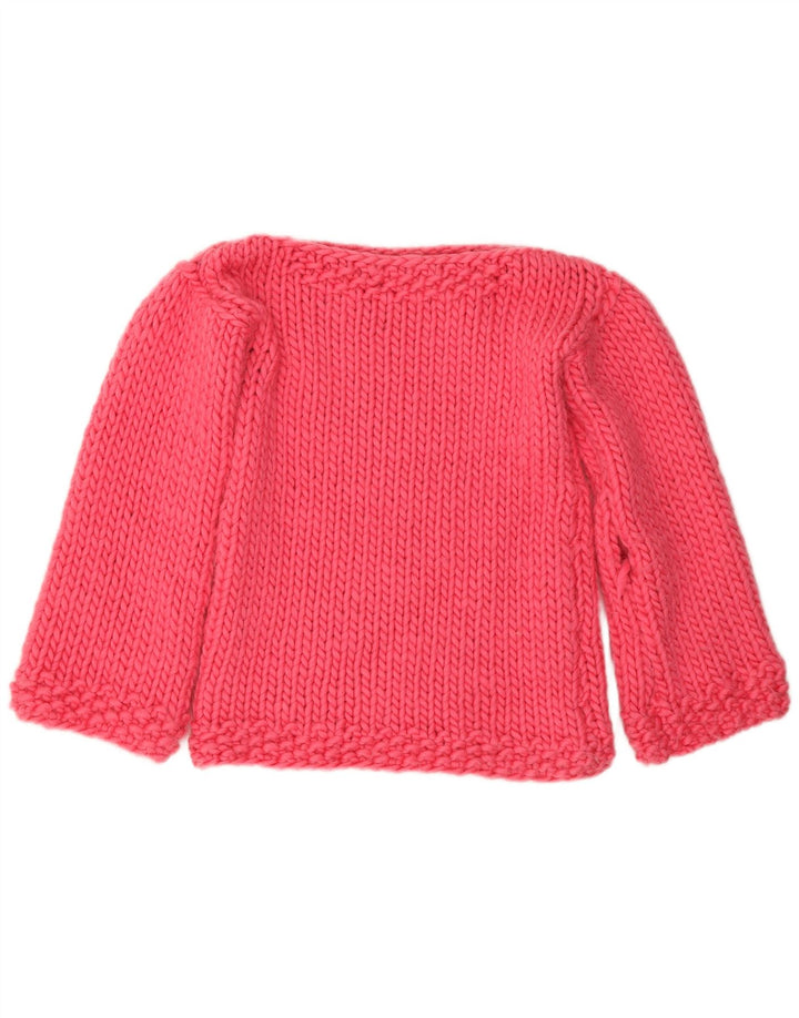 Vintage Damen Pullover mit U-Boot-Ausschnitt, UK 12, Mittelrosa