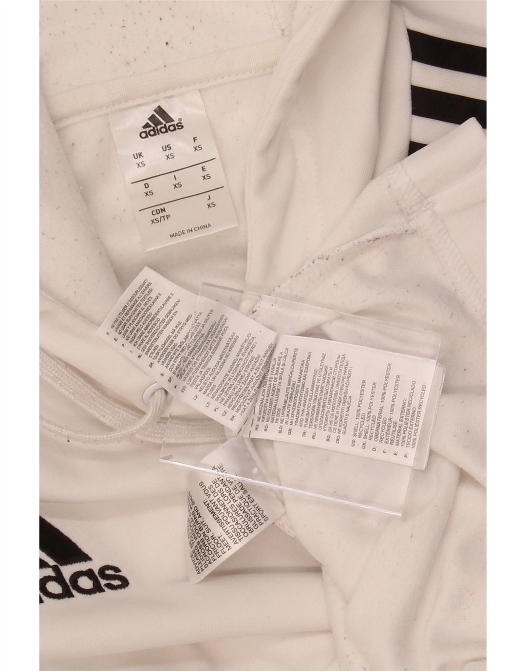 ADIDAS Mens Hoodie Jumper XS White Colourblock Polyester