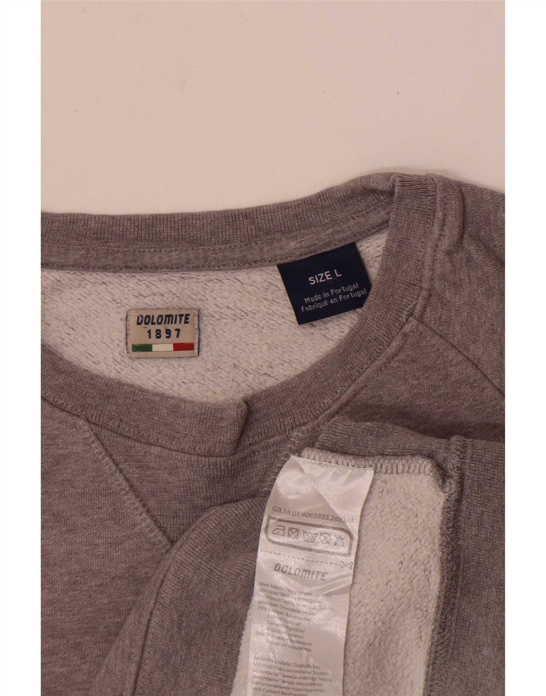 Dolomite Herren-Sweatshirt mit Grafik, groß, grau gesprenkelte Baumwolle