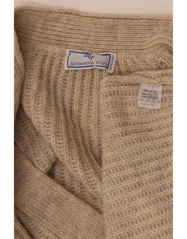 Vintage Herren Cardigan Pullover XL Beige Wolle