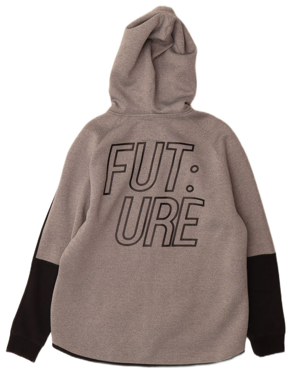 Zara Jungen-Kapuzenpullover mit grafischem Reißverschluss, 13–14 Jahre, graues Camouflage-Polyester