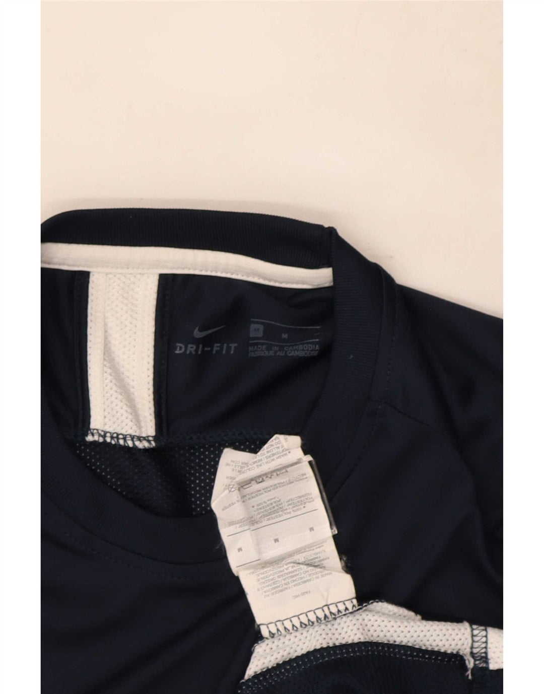 Nike Herren Dri Fit T-Shirt-Oberteil Mittelgroßes marineblaues Farbblock-Polyester