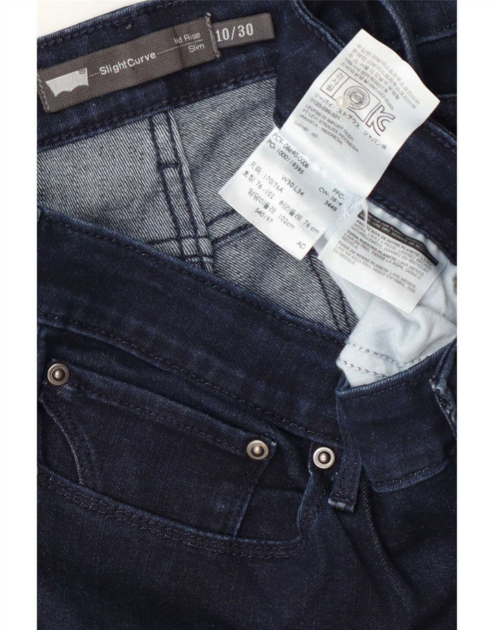 Levi's Damen Slight Curve Mid Rise Slim Jeans W30 L34 Marineblau