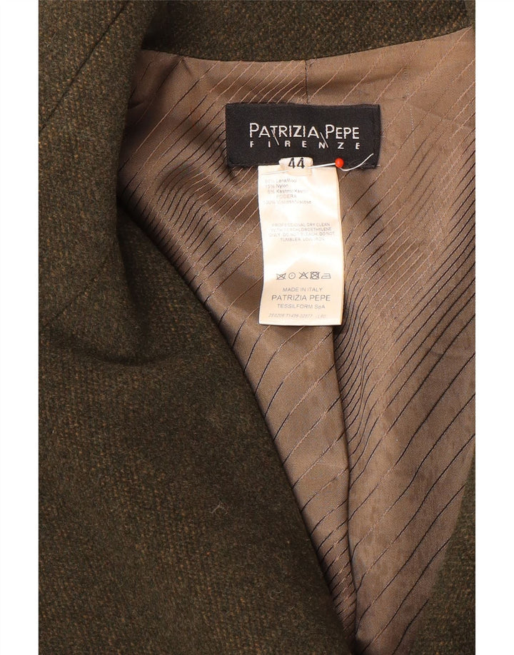 PATRIZIA PEPE Damen 2-Knopf-Blazerjacke IT 44 Medium Khaki Wolle