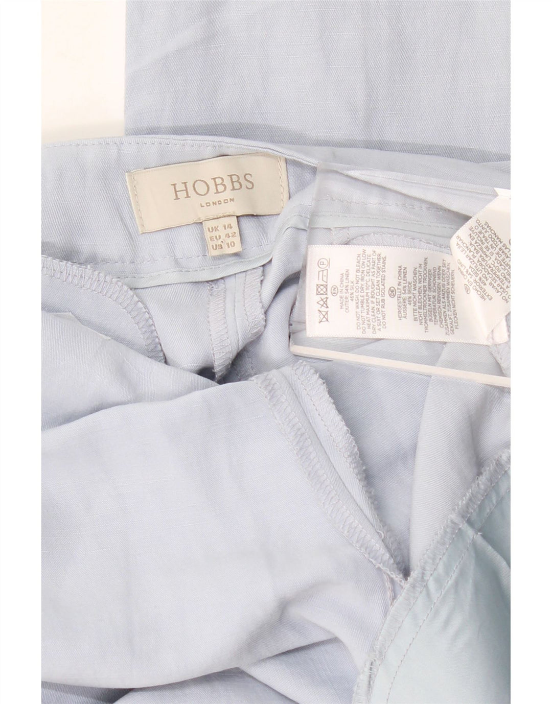 HOBBS Damen-Chinohose mit hoher Taille, schmal zulaufend, UK 14, Größe L W34 L28, Blau