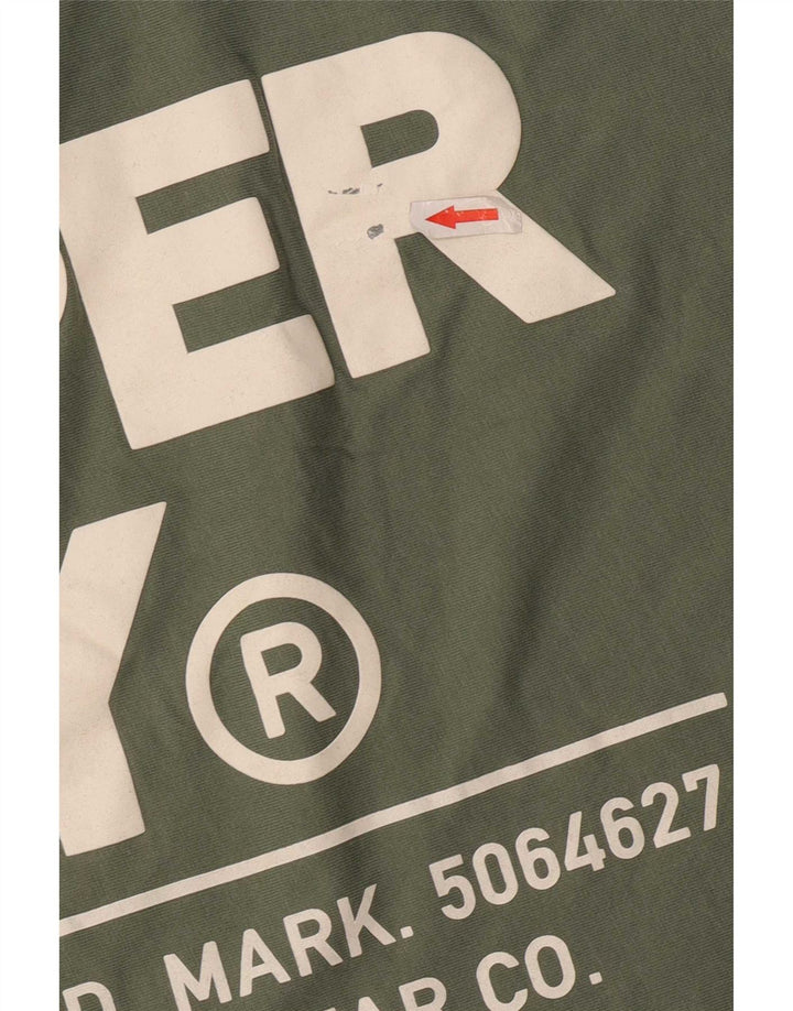 Superdry Herren-T-Shirt mit Grafik, Größe L, aus grüner Baumwolle