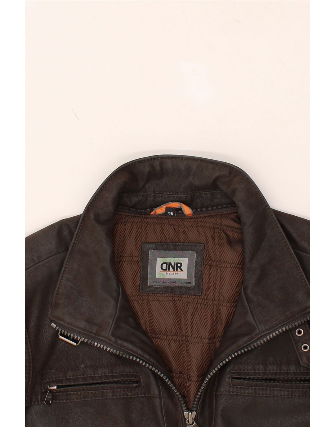 DNR Herren Lederjacke IT 56 3XL Braunes Leder