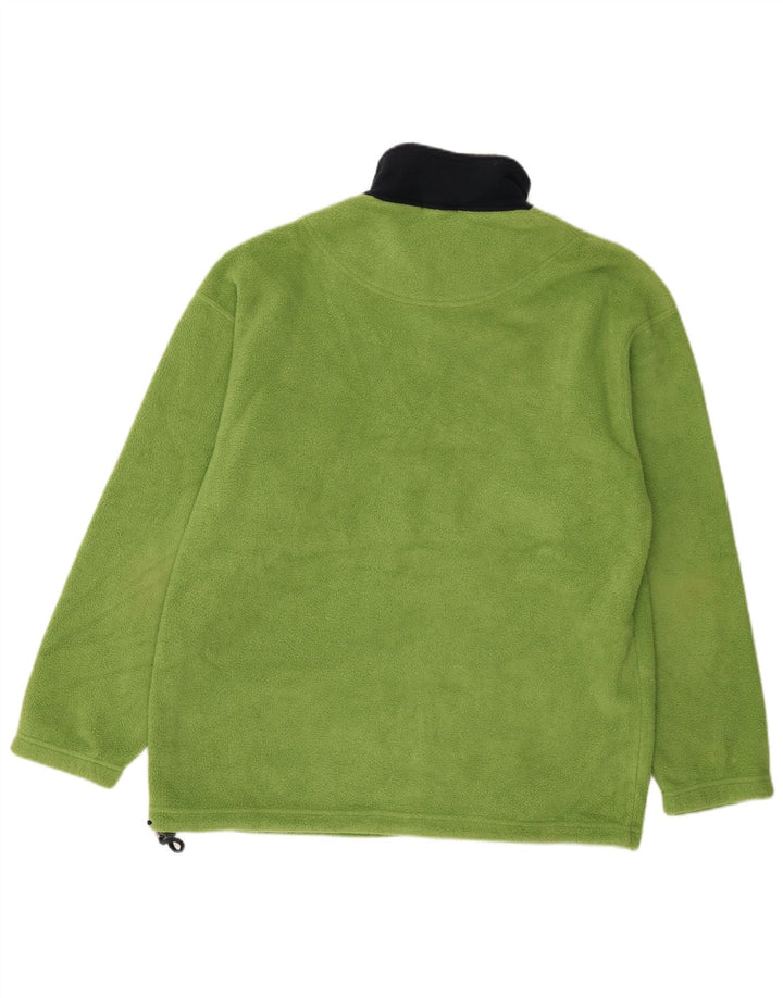 Marks & Spencer Herren-Fleecepullover mit Reißverschluss am Hals, groß, grün, Farbblock