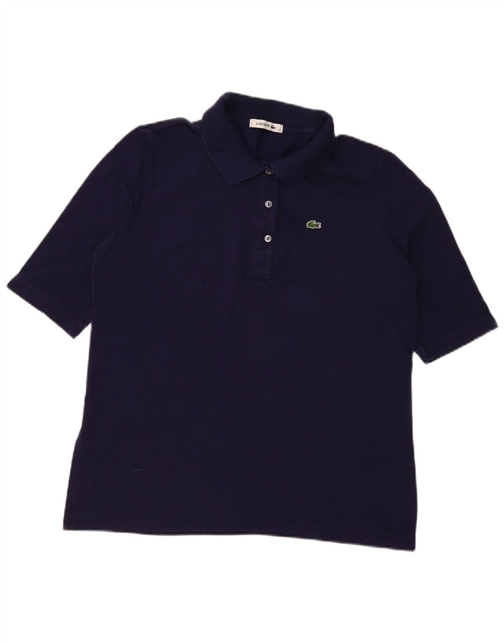 Lacoste Damen-Poloshirt, Größe 44, große marineblaue Baumwolle