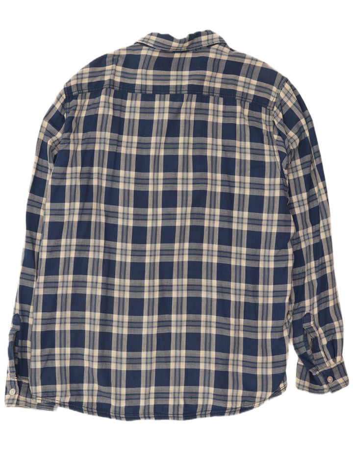 Weird Fish Herrenhemd 2XL Blau karierte Baumwolle