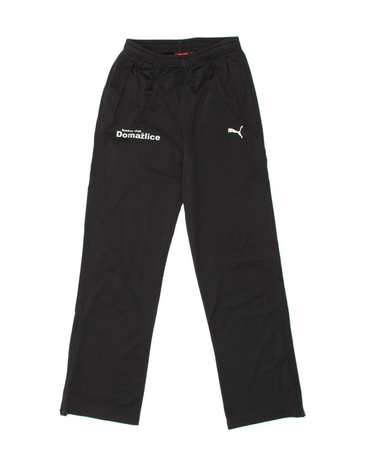 PUMA Boys Graphic Tracksuit Trousers 15-16 Years Black Polyester Vintage Puma and Second-Hand Puma from Messina Hembry 