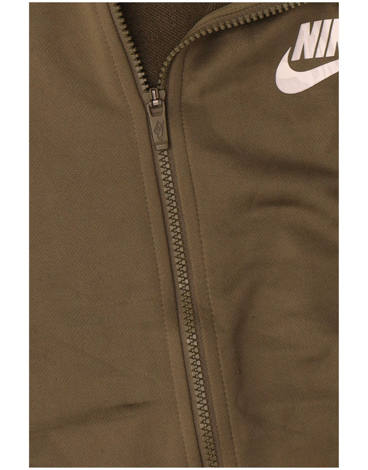 Nike Jungen-Trainingsanzug-Top-Jacke, 13–14 Jahre, XL, Khaki, Farbblock-Polyester
