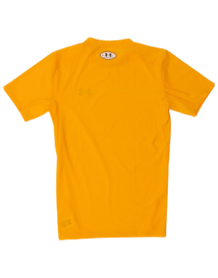 Under Armour Herren Heat Gear T-Shirt Top Large Gelb Polyester