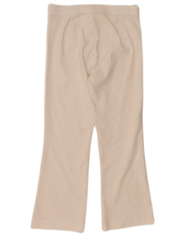 Zara Damen Bootcut-Hose, mittelgroß, W29, L25, weiße Baumwolle