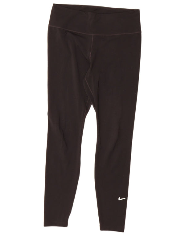 Nike Damen Dri Fit Leggings UK 12 Medium Schwarz