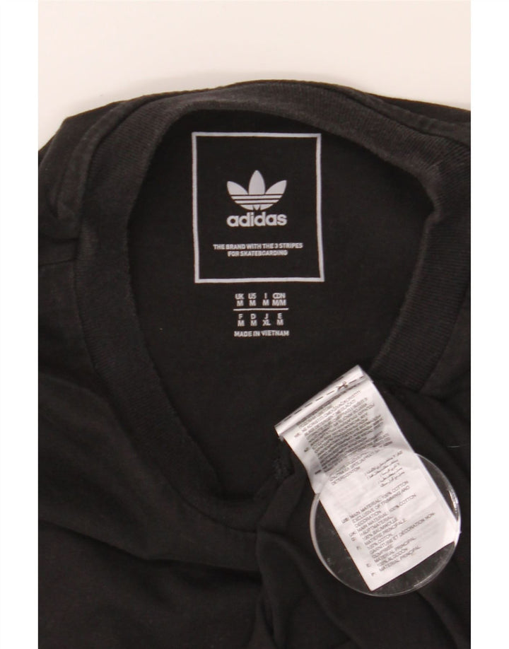 ADIDAS Mens Graphic T-Shirt Top Medium Black Cotton Vintage Adidas and Second-Hand Adidas from Messina Hembry 