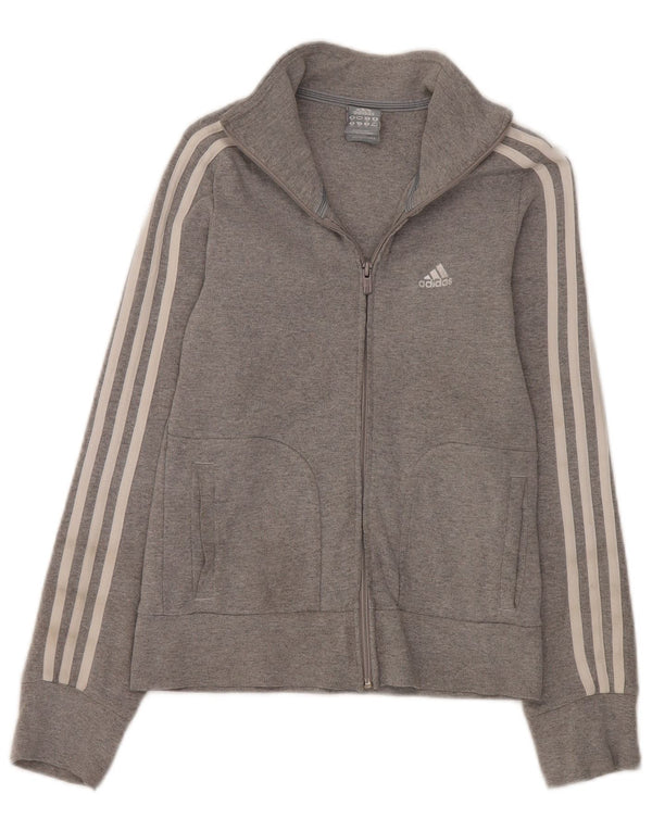 Adidas Damen-Trainingsanzug mit normaler Passform, Top-Jacke, Größe S, Größe S, Grau, Baumwolle