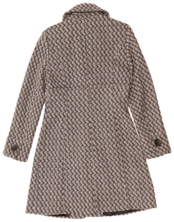 Mexx Damenmantel UK 12 Mittelgrau gestreifte Wolle