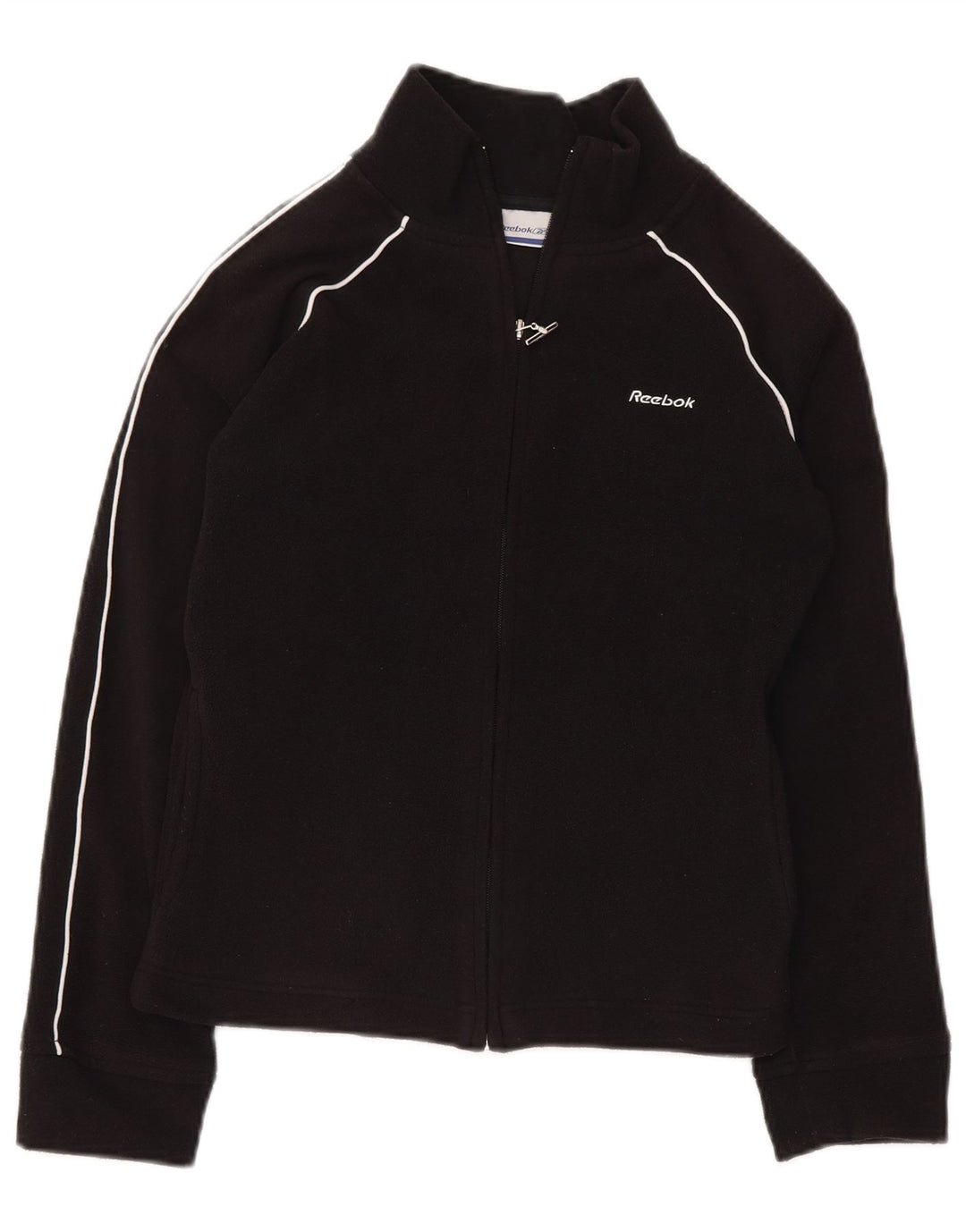 REEBOK Damen Fleecejacke UK 10 Small Schwarz Polyester
